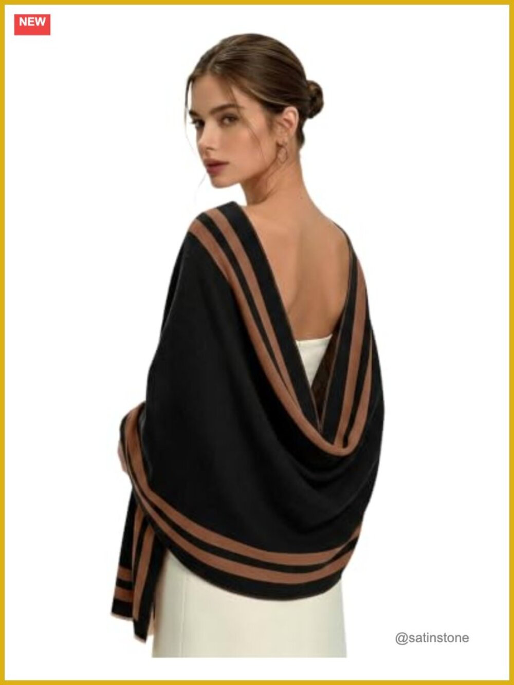 Reversible Pashmina Shawl Wrap 100% Polyester Tassel Evening Dress Cover